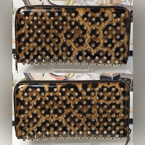 Christian Louboutin Panettone Studded Leopard Zip Around Wallet 🐆❤️ - Picture 17 of 17